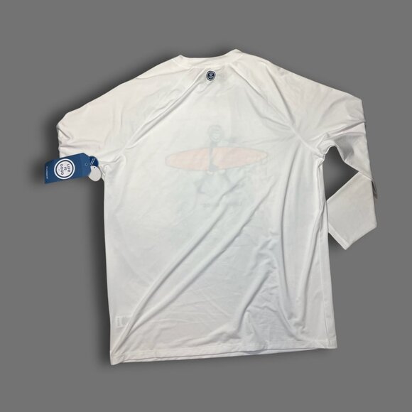 Life Is Good Mens Long Sleeve Surf Shirt UPF 50+ Medium White Polyester - Picture 3 of 5